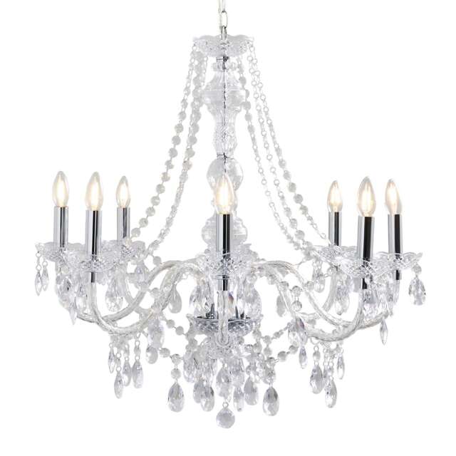 Vivienne 8 Light Chrome & Clear Chandelier Ceiling Pendant