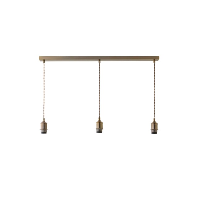 ValueLights Shaw Brushed Brass 3 Way Drop Diner Lamp holder Bronze