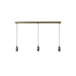 ValueLights Shaw Brushed Brass 3 Way Drop Diner Lamp holder Bronze