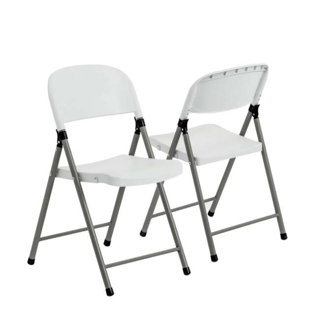 Harbour Housewares Folding Trestle Chairs - White - Pack of 2 White White