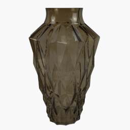 30cm Brown Geometric Glass Vase Brown 30