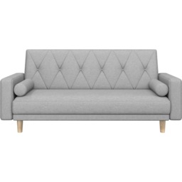 Yaheetech Fabric Convertible Sofa Bed with 2 Bolster Pillows-Light Grey