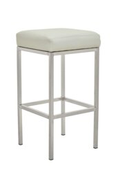 Orsina Baina White Pu And Chrome Finish Bar Stool