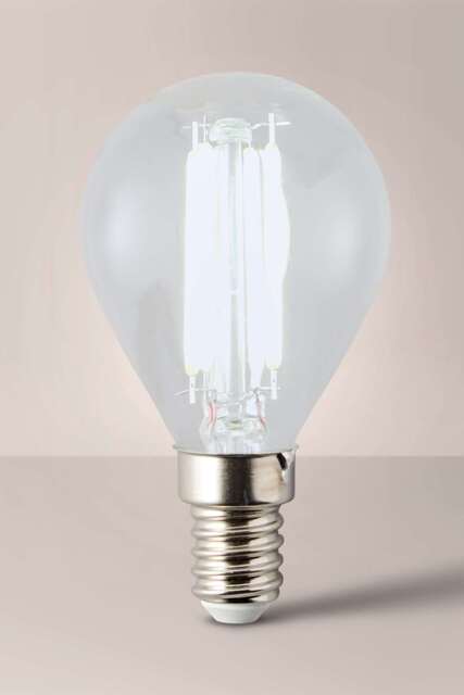 ValueLights E14 Pack of 4 4W Filament Golfball Cool White Bulbs