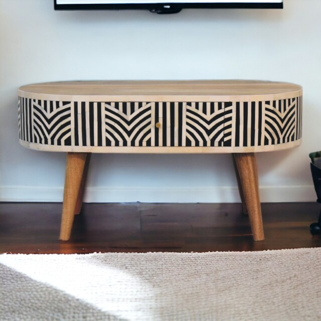 Artisan Furniture Solid Wood Edessa Bone Inlay Coffee Table