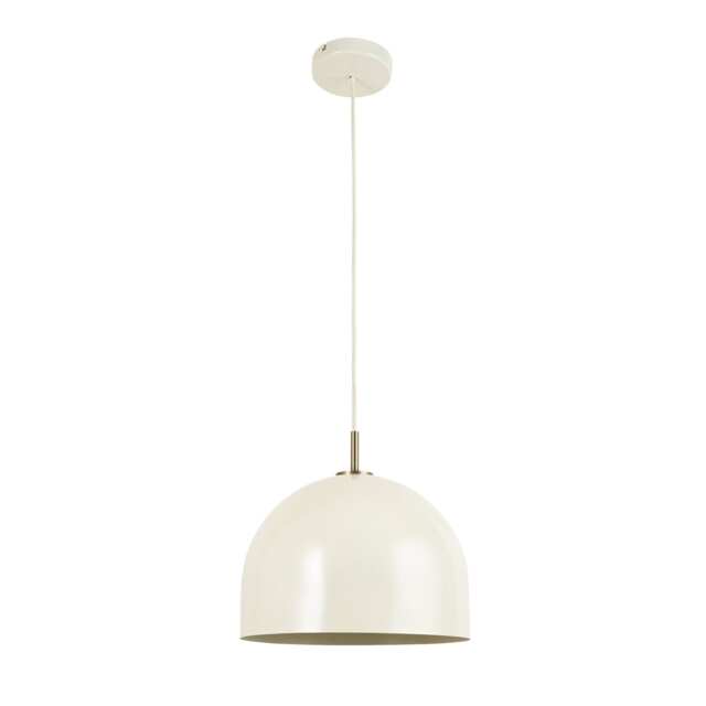 Oberon - Antique Brass Ceiling Pendant Light with White Shade