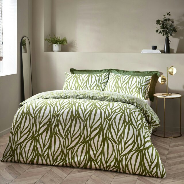 Hoem Frond Abstract Cotton Rich Reversible Single Duvet Cover Set