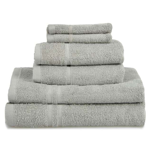 Essentials 6 Pack Towel Set - Silver Grey