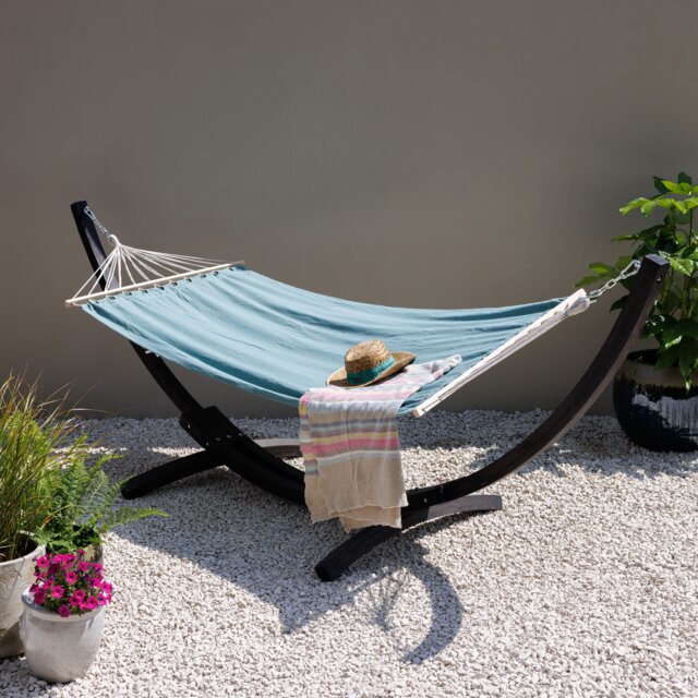 Sage Hammock with Charcoal Wooden Stand