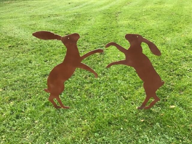 Fenland Hare's 2Pc. - Steel - W39 x H45.7 cm - Powder Coated Black
