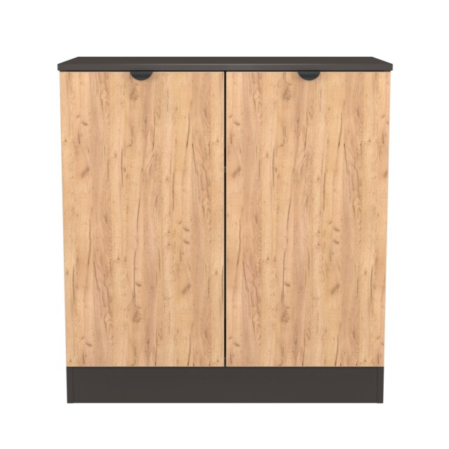 Norway 2 Door Cabinet in Gold Craft & Graphite (Ready Assembled) Grey Gold Craft & Graphite