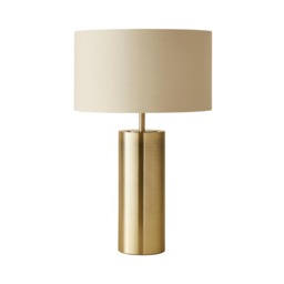 ValueLights Lexy Antique Brass Dimmable Table Lamp Beige Gold Shade Gold