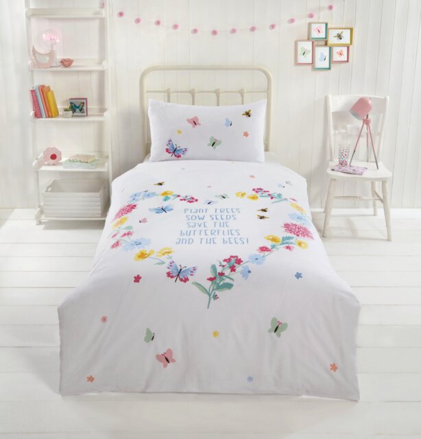 PH Butterflies & Bees Duvet Cover Set with Pillowcase Multi Single