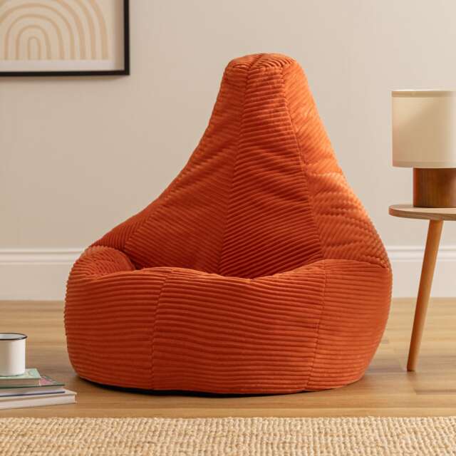 Icon Dalton Jumbo Cord Recliner Bean Bag, Terracotta