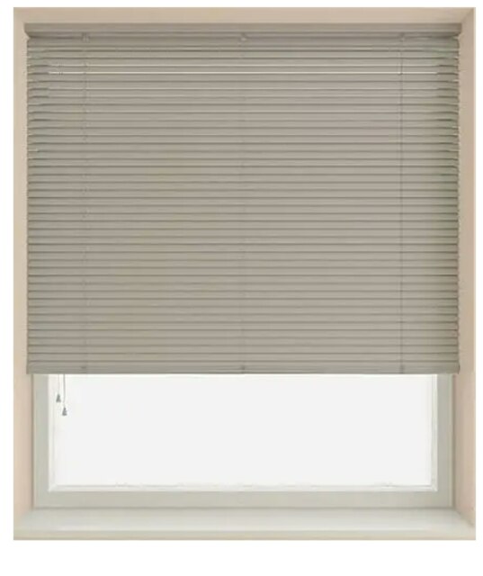 100cm Grey 25mm Slat PVC Venetian Blind (152cm Drop) Grey Grey