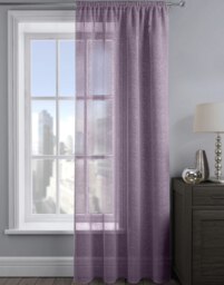Velosso Alessandria Sparkle Slot Top Voile Panel - 137cm x 137cm Purple Mauve