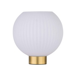 Betchley - Battery Operated Satin Brass Lamp with White Glass Gold White Medium 1