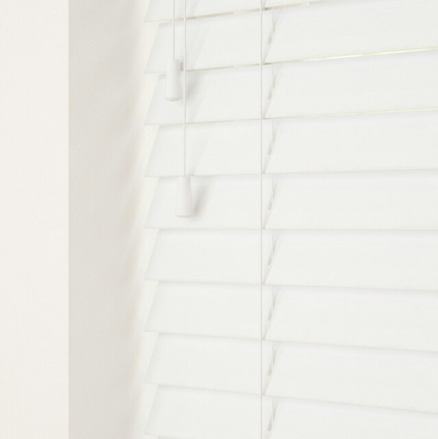 Faux Wooden Venetian Blind 210cm x 160cm White