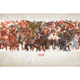 Avengers Characters 60th Poster - Multicoloured - One Size