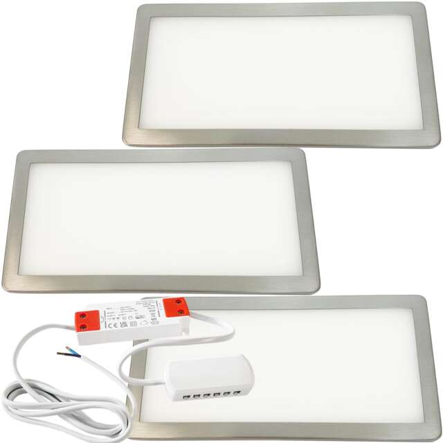 3-Pack Brushed Nickel Ultra-Slim LED Under Cabinet Lighting Kit - Warm White Finish