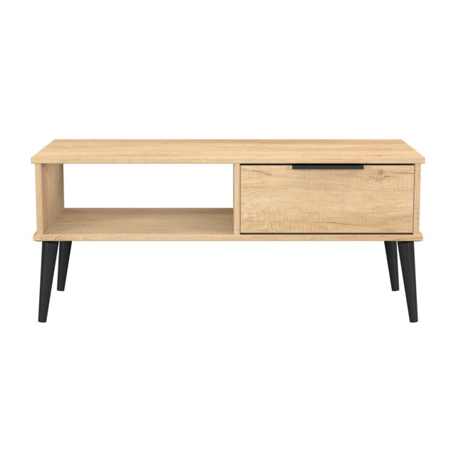 Fuji 1 Drawer Coffee Table in Nebraska Oak (Ready Assembled) Brown Nebraska Oak
