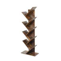 Levede 8 Tier Wooden Bookshelf Tree Bookcase Home Display Storage Stand Brown