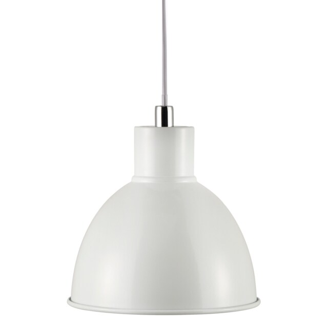 Nordlux Pop Indoor Pendant Light White Metal E27 White Inner - Mains Powered, IP20 White