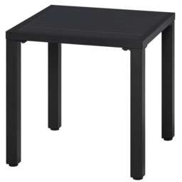 Yaheetech 45 cm Outdoor Small Metal Square Side Table-Black Black Black 45 cm L × 45 cm W × 45.5 cm H 1