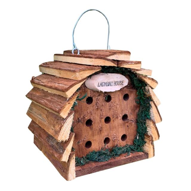 Wooden Hanging Ladybird House Garden Bug Habitat