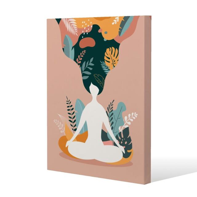 mindfulness, meditation and yoga Woman (Canvas Print)