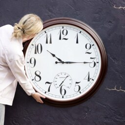Outdoor Garden Clock With Thermometer and Metal Casing Brown Big Time 90cm