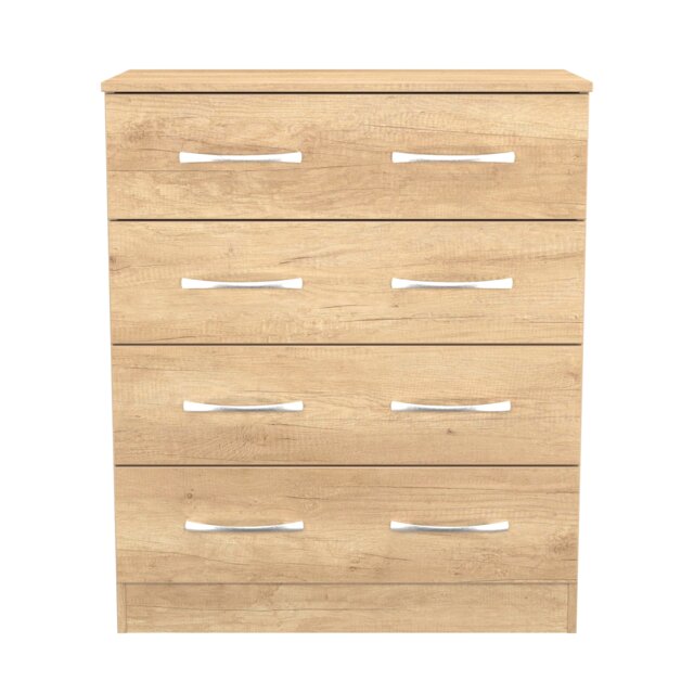 Hampshire 4 Drawer Chest of Drawers in Nebraska Oak (Ready Assembled) Brown Nebraska Oak