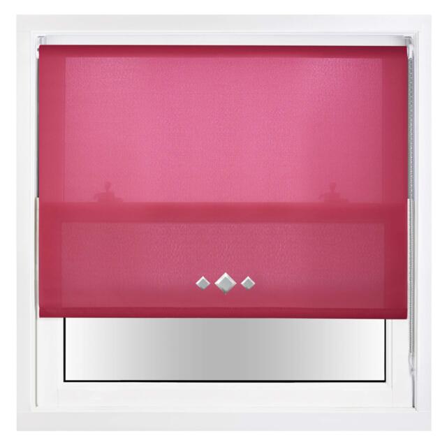 FURNISHED Daylight Trimmable Roller Blinds with Triple Diamond Eyelets and Metal Fittings Pink Fuchsia (W) 230cm x (L) 165cm