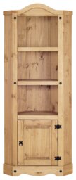 Corona Corner Bookcase Pine Display Cupboard 3 Book Shelves Mexican