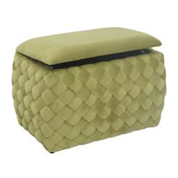 Plumeo Velvet Storage Ottoman - Green