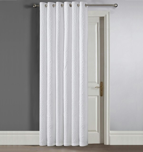 Velosso Winchester Quilted Pinsonic Blackout Curtains - 168cm x 183cm White