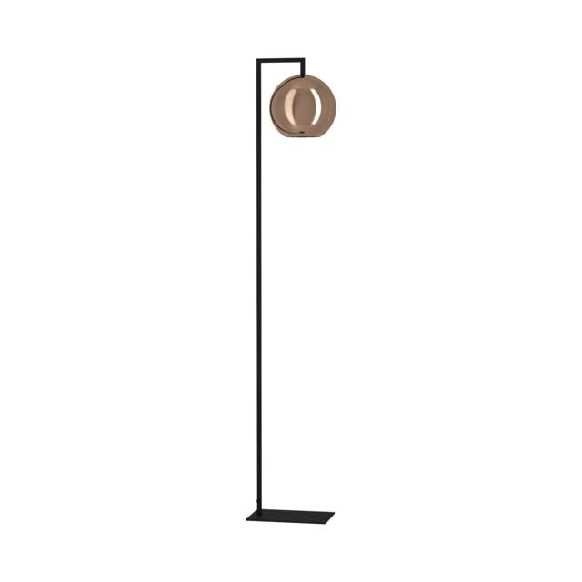 EGLO Cordoba Modern Black Steel & Copper Vaporised Glass Floor Lamp