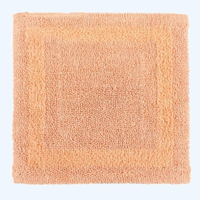 Homescapes Luxury Reversible Cotton Shower Mat - Peach Pink Peach
