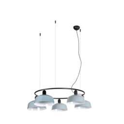 Tatawin Medium Pendant Ceiling Light Black, Gloss Grayish Blue 5x E27