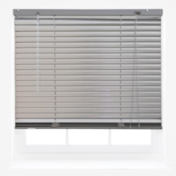 FURNISHED Venetian Window Blinds PVC Curtains Trimmable Shades Silver Silver (W) 105cm x (L) 150cm