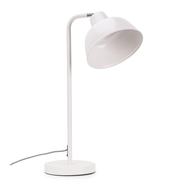 ValueLights Morris White Retro Dome Metal Desk Office Table Lamp Light and Bulb