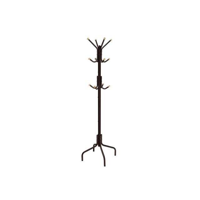 Metal Hallway Coat Rack Stand With 12 Hooks Brown