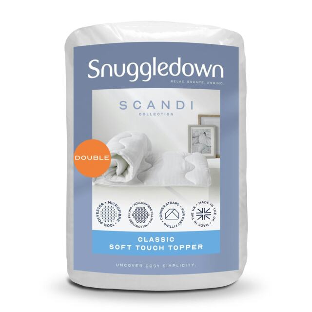 Snuggledown Scandinavian Hollowfibre Mattress Topper, Double