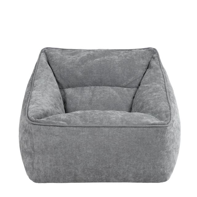 Natalia Chenille Adults Bean Bag Armchair, Ready Filled Large Beanbag Grey Grey Grey 1