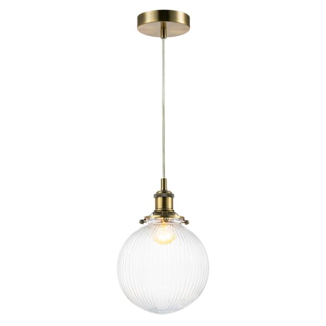 Traditional Vintage Lantern Pendant Light in Antique Brass with Glass Shade