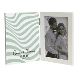 Personalised Wooden Hinged 6x4 Photo Frame White One Size