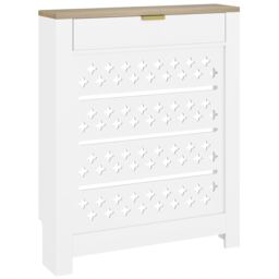 HOMCOM Heater Cover with Flip Drawer and Top Shelf 78 x 19 x 95.5 cm White White