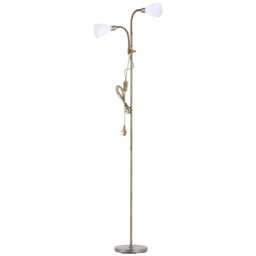 Living and Home Modern 2-Head Floor Lamp for Living Room - Bronze