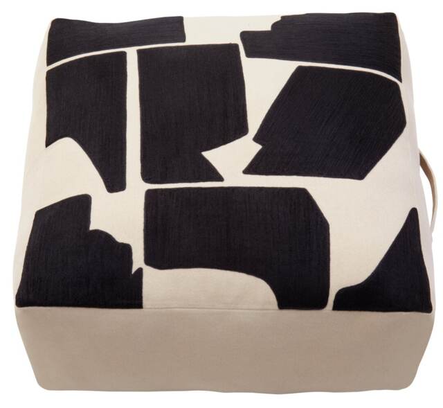 Bosie Ozella Natural And Black Square Floor Cushion Brown