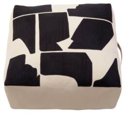 Bosie Ozella Natural And Black Square Floor Cushion Brown